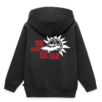 THE ROAD SO FAR, CADEAU - Sweat Premium à capuche enfant bio - noir - Dos - AI Model Kid Male (0cm)