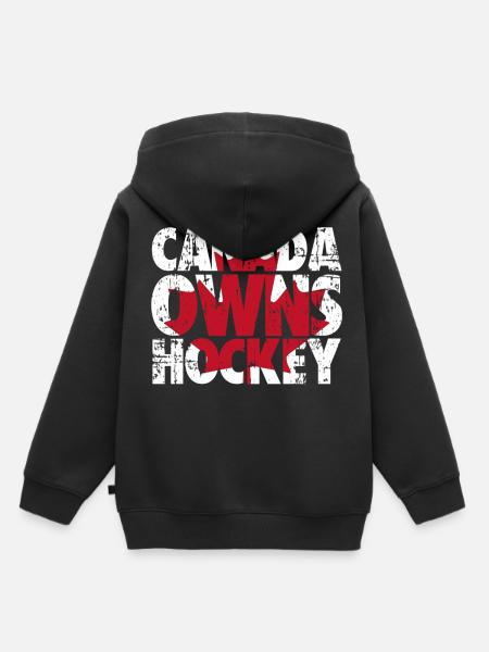 Canada Owns Hockey - Kinder Premium Organic Hoodie - Schwarz
