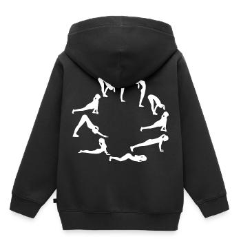 exercices de yoga blanc - Sweat Premium à capuche enfant bio - noir - Dos - AI Model Kid Male (0cm)