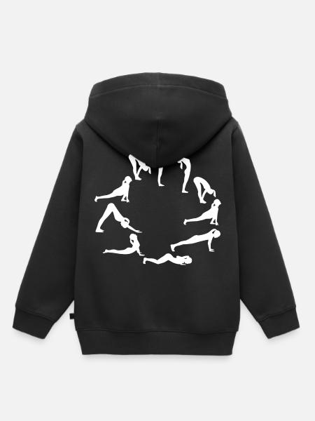 yoga uebungen white - Kinder Premium Organic Hoodie - Schwarz