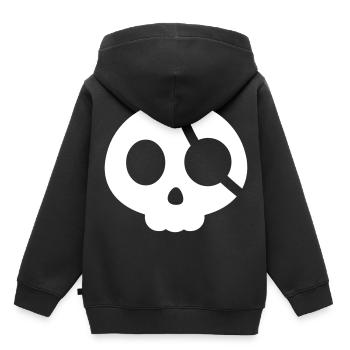 Crâne avec un cache-œil - Sweat Premium à capuche enfant bio - noir - Dos - AI Model Kid Male (0cm)