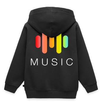 Musik - Kinder Premium Organic Hoodie - Schwarz - Hinten - AI Model Kid Male (0cm)