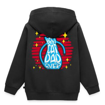 Best Cat Dad Ever Kitty Cats Retro Gift - Kids Premium Organic Hoodie - black - Back - AI Model Kid Male (0cm)
