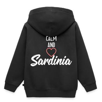 Liebe Sardinien - Kinder Premium Organic Hoodie - Schwarz - Hinten - AI Model Kid Male (0cm)