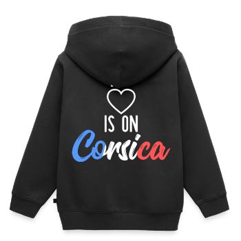 Ich liebe Korsika - Kinder Premium Organic Hoodie - Schwarz - Hinten - AI Model Kid Male (0cm)