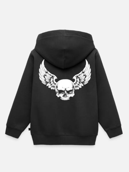 Totenkopf - Kinder Premium Organic Hoodie - Schwarz