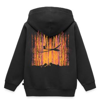 Planeur Planeur Planeur Planeur Planeur Planeur - Sweat Premium à capuche enfant bio - noir - Dos - AI Model Kid Male (0cm)