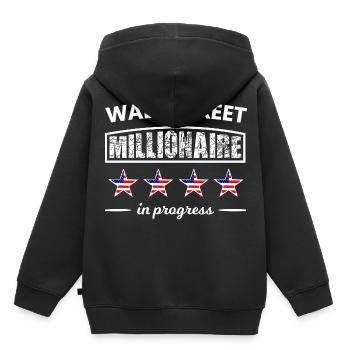 Les millionnaires de Wall Street - Sweat Premium à capuche enfant bio - noir - Dos - AI Model Kid Male (0cm)