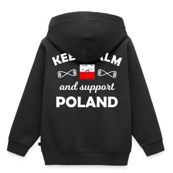 Les fans polonais - Sweat Premium à capuche enfant bio - noir - Dos - AI Model Kid Male (0cm)
