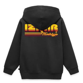 Izmir, design estival de la ville turque - Sweat Premium à capuche enfant bio - noir - Dos - AI Model Kid Male (0cm)