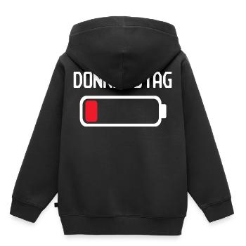 Donnerstag Batterien leer Design - Kinder Premium Organic Hoodie - Schwarz - Hinten - AI Model Kid Male (0cm)