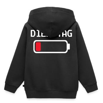 Dienstag Batterie leer Design - Kinder Premium Organic Hoodie - Schwarz - Hinten - AI Model Kid Male (0cm)