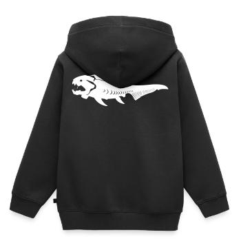 Dunkleosteus Urzeit Fisch des Devon - Kinder Premium Organic Hoodie - Schwarz - Hinten - AI Model Kid Male (0cm)