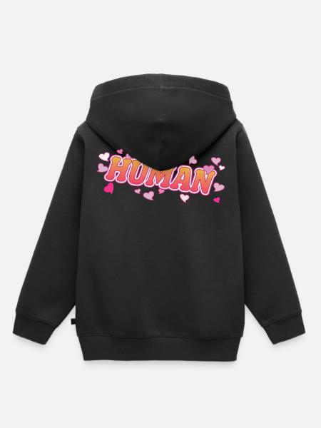 Human Menschen Herzen Desgin - Kinder Premium Organic Hoodie - Schwarz