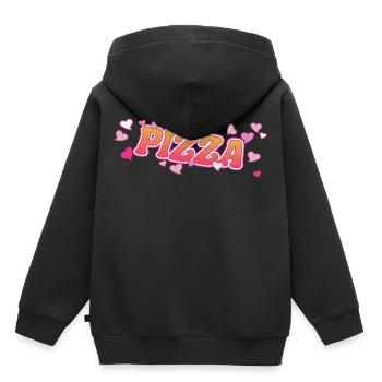 Currywurst cool avec motif de cœurs roses - Sweat Premium à capuche enfant bio - noir - Dos - AI Model Kid Male (0cm)