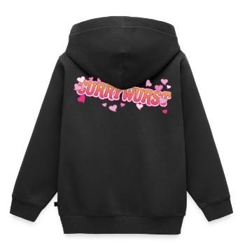 Cool currywurst with pink hearts design - Kids Premium Organic Hoodie - black - Back - AI Model Kid Male (0cm)