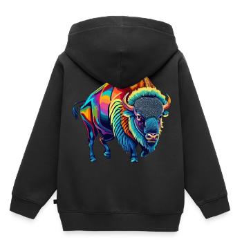Bison - Sweat Premium à capuche enfant bio - noir - Dos - AI Model Kid Male (0cm)