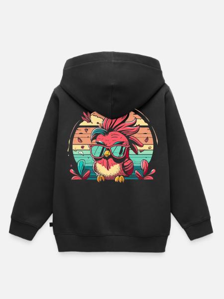 Kardinal Vogel Rotkardinal - Kinder Premium Organic Hoodie - Schwarz