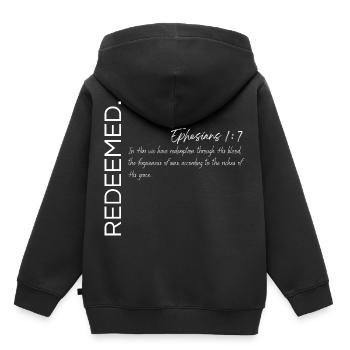 Redeemed - Ephesians 1:7 Christian Design - Kids Premium Organic Hoodie - black - Back - AI Model Kid Male (0cm)