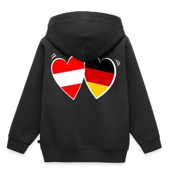 Österreicher Deutsche Liebe - Kinder Premium Organic Hoodie - Schwarz - Hinten - AI Model Kid Male (0cm)