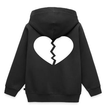 Cœur brisé - Sweat Premium à capuche enfant bio - noir - Dos - AI Model Kid Male (0cm)