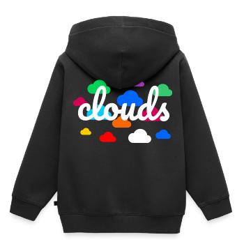 Bunte Wolken - Kinder Premium Organic Hoodie - Schwarz - Hinten - AI Model Kid Male (0cm)