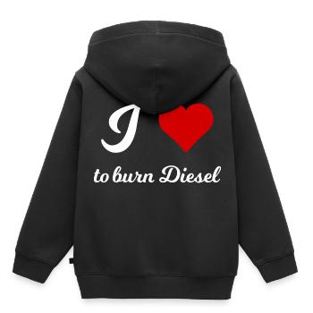 Les fans de voiture et de diesel - Sweat Premium à capuche enfant bio - noir - Dos - AI Model Kid Male (0cm)