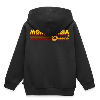 Monemvasia: Historical retro design - Kids Premium Organic Hoodie - black - Back - AI Model Kid Male (0cm)