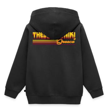 Thessalonique : design rétro méditerranéen - Sweat Premium à capuche enfant bio - noir - Dos - AI Model Kid Male (0cm)