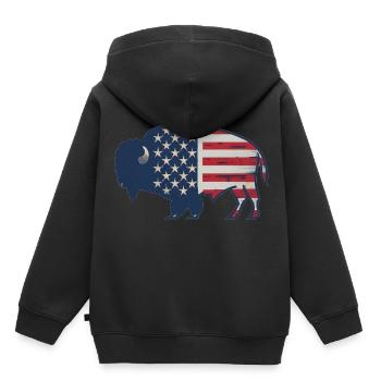 Bison - Sweat Premium à capuche enfant bio - noir - Dos - AI Model Kid Male (0cm)