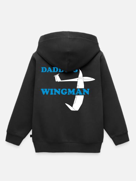 daddys wingman Geschenk - Kinder Premium Organic Hoodie - Schwarz