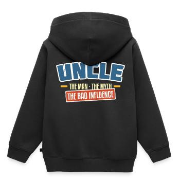 oncle la mauvaise influence - Sweat Premium à capuche enfant bio - noir - Dos - AI Model Kid Male (0cm)