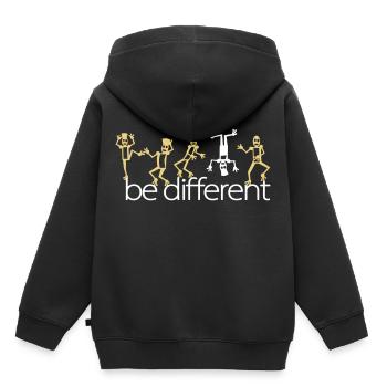 be different (2c) - Sweat Premium à capuche enfant bio - noir - Dos - AI Model Kid Male (0cm)