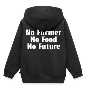 Tractor en demo - Kinder Premium hoodie biologisch - zwart - Achter - AI Model Kid Male (0cm)