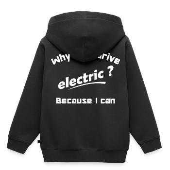 électrique - Sweat Premium à capuche enfant bio - noir - Dos - AI Model Kid Male (0cm)