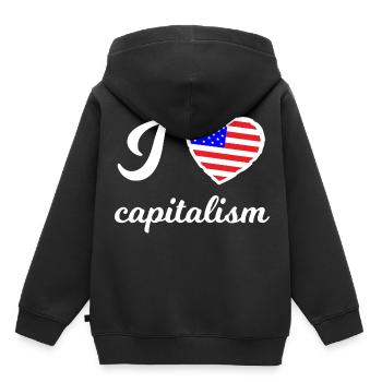 Ich liebe Kapitalismus - Kinder Premium Organic Hoodie - Schwarz - Hinten - AI Model Kid Male (0cm)