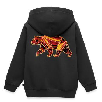 Polygone d’ours - Sweat Premium à capuche enfant bio - noir - Dos - AI Model Kid Male (0cm)