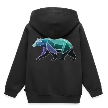 Polygone d’ours - Sweat Premium à capuche enfant bio - noir - Dos - AI Model Kid Male (0cm)