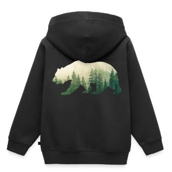 Grizzly des forêts - Sweat Premium à capuche enfant bio - noir - Dos - AI Model Kid Male (0cm)