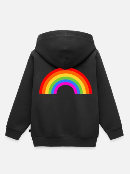 Regenbogen - Kinder Premium Organic Hoodie - Schwarz