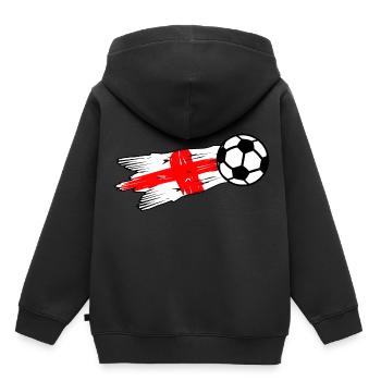Football anglais - Sweat Premium à capuche enfant bio - noir - Dos - AI Model Kid Male (0cm)
