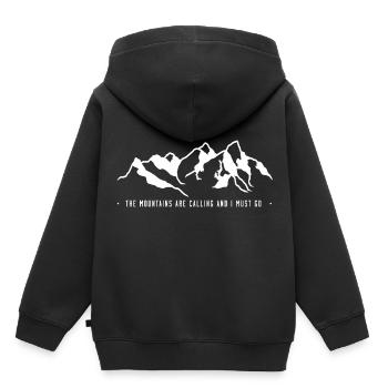 Berge Alpen Bergsteigen - Kinder Premium Organic Hoodie - Schwarz - Hinten - AI Model Kid Male (0cm)