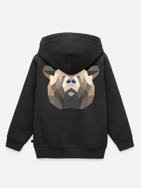 Braunbär - Kinder Premium Organic Hoodie - Schwarz