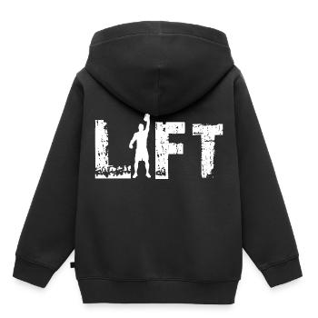 Kettlebell Lift - Kinder Premium Organic Hoodie - Schwarz - Hinten - AI Model Kid Male (0cm)