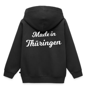 Made in Thüringen - Kinder Premium Organic Hoodie - Schwarz - Hinten - AI Model Kid Male (0cm)