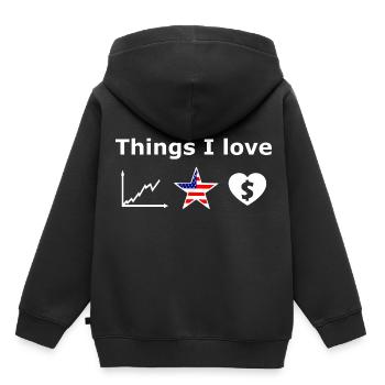 Le millionnaire boursier - Sweat Premium à capuche enfant bio - noir - Dos - AI Model Kid Male (0cm)
