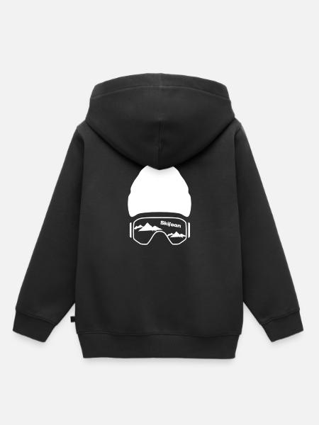 Skifoan - Skibrille - Skiurlaub - Premium børne hættetrøje økologisk - sort