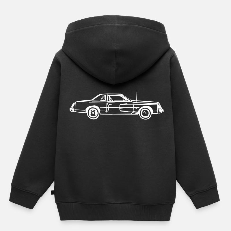 Langes Auto mit Antenne - Kinder Premium Organic Hoodie - Schwarz