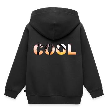 COOL cool cool cool police - Sweat Premium à capuche enfant bio - noir - Dos - AI Model Kid Male (0cm)