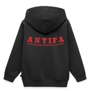 antifaschistische aktion antifa - Kinder Premium Organic Hoodie - Schwarz - Hinten - AI Model Kid Male (0cm)